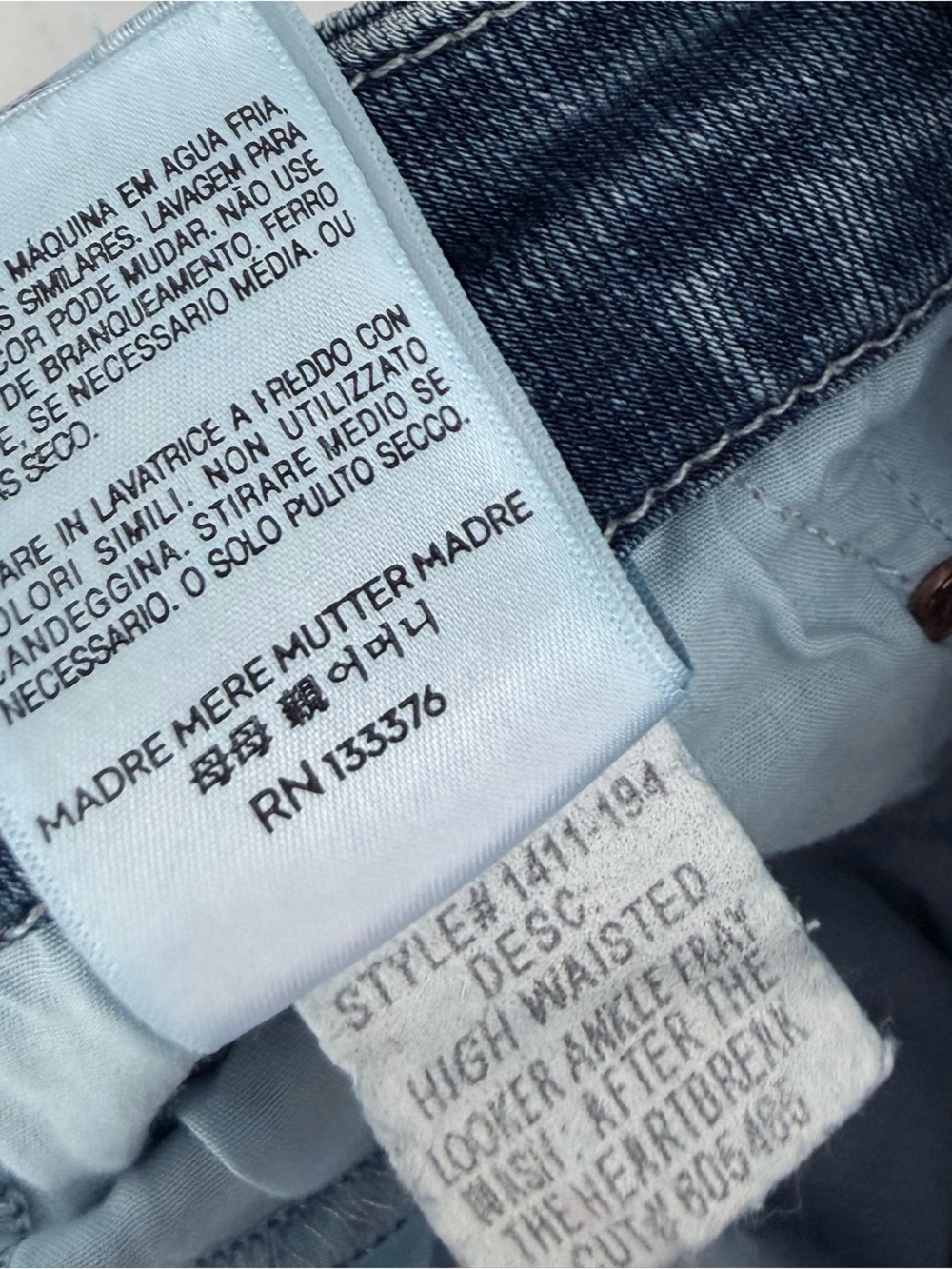 MOTHER High Waisted Looker Ankle Fray Jeans After the Heartbreak 28 High Rise - Picture 13 of 16